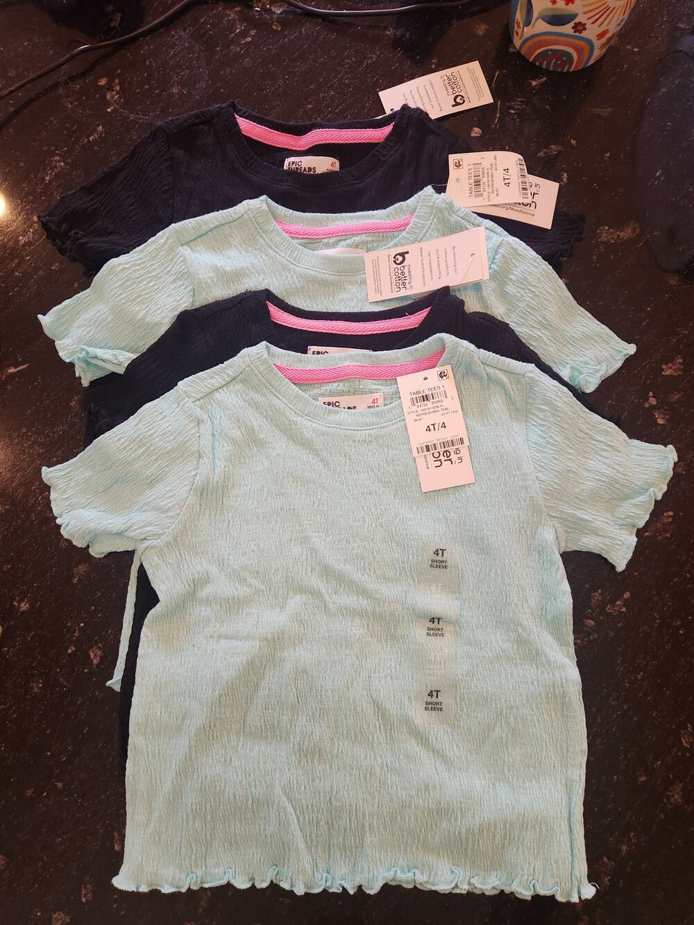 NWT Epic Threads Girls Ruched T-Shirts Twins Triplets Bundle 4T